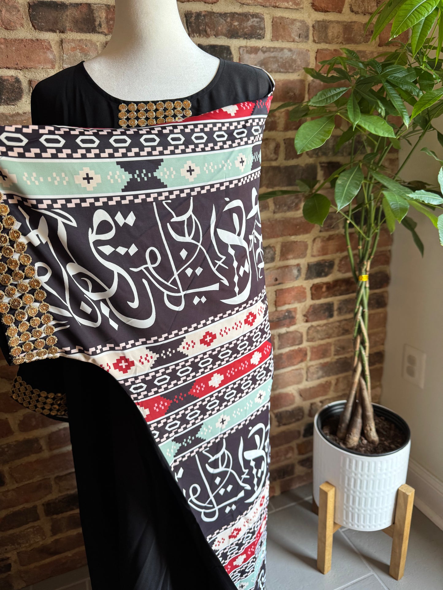 Arabic Calligraphy Galabiya Dress (Free Size)